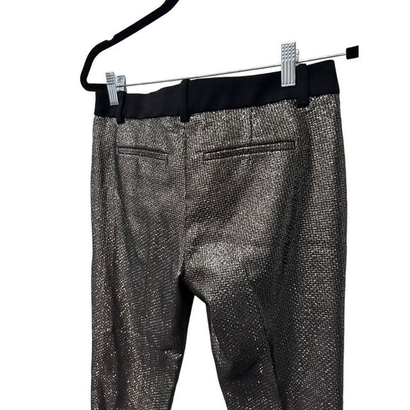 Trina Turk Gold Metallic Pants Pleated Size 2 Disco 70’s Vibes Throwback - Picture 6 of 12